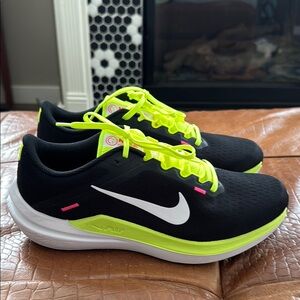 Black and Neon Nike Running Shoes